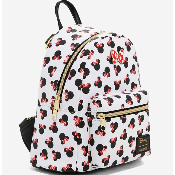 NWT Loungefly Minnie Polkabows mini backpack and cardholder main image 15